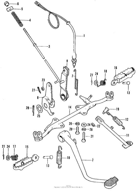 Brake pedal + side stand + step