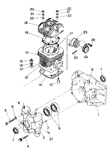 Crankcase and cylinder star