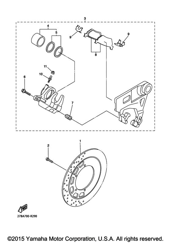 Rear brake caliper