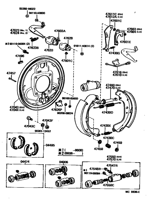 Rear Drum Brake Wheel Cylinder & Backing Plate