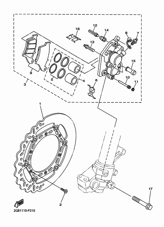 Front brake caliper