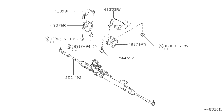 Steering gear mounting