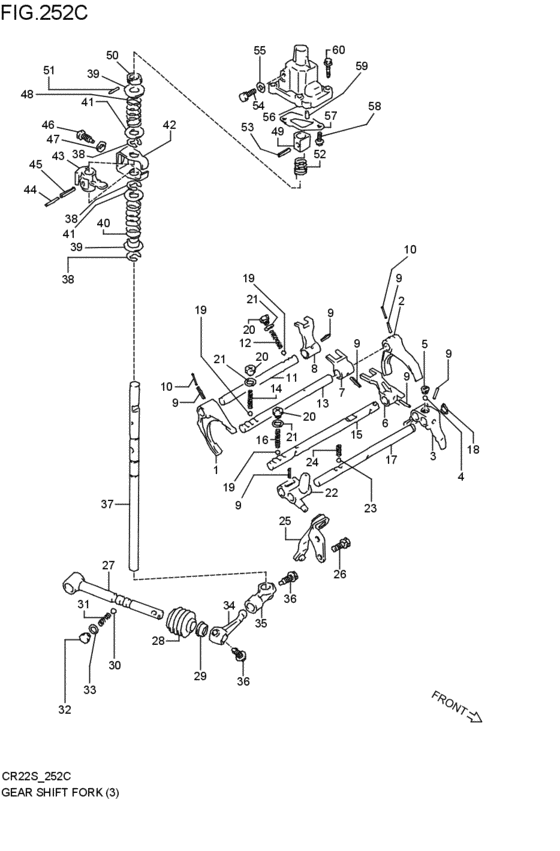 mt - gearlever fork