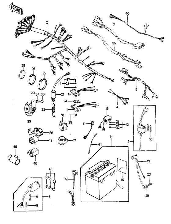 Chassis electrical equipment for 1984 Kawasaki KZ1000 | USA sales