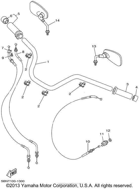 Steering handle & cable