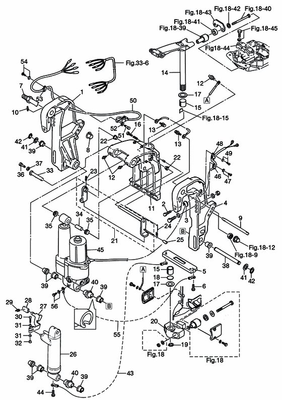Bracket (2) power trim & tilt