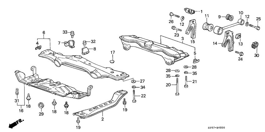 Torque rod/center beam