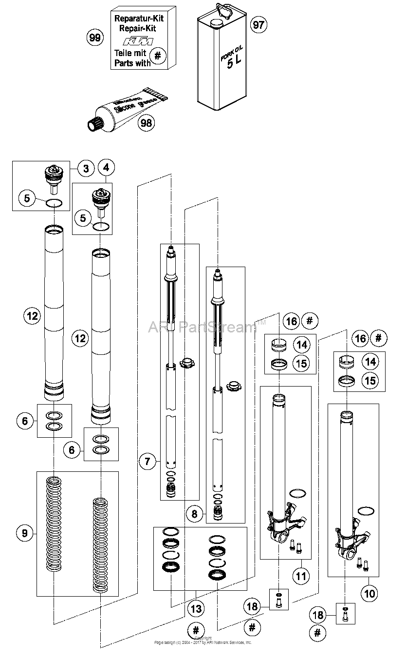Front Fork Disassembled