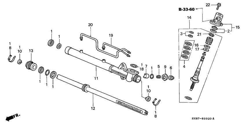 Power steering gear box components