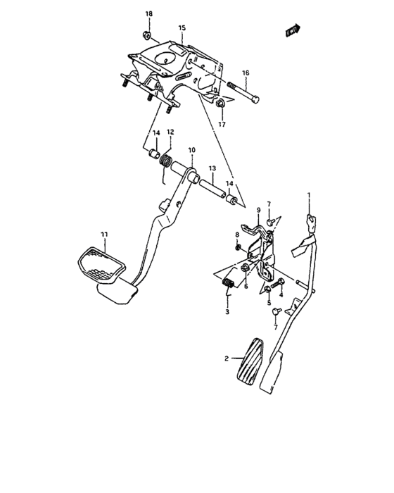 Pedal and pedal bracket