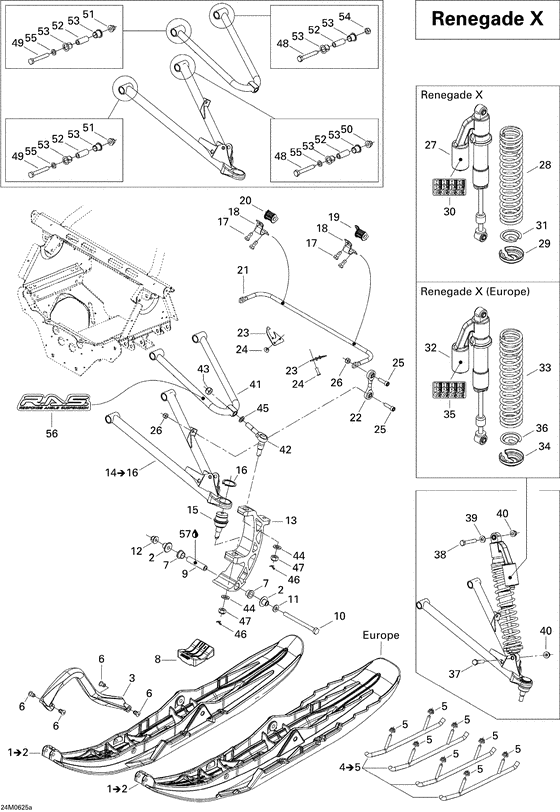 07- front suspension and ski renegade x