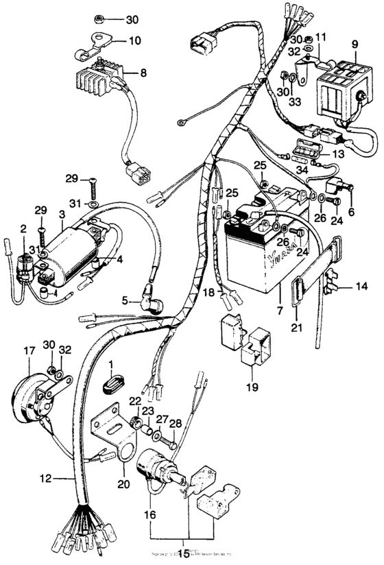 Wire harness + battery