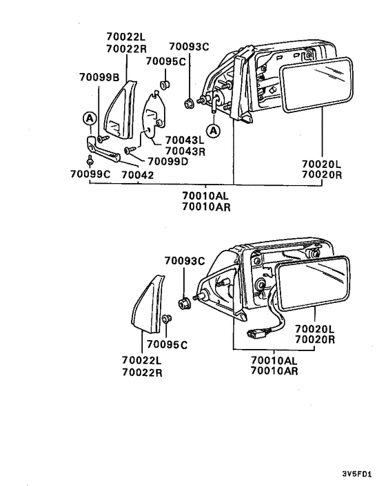 Outside rear view mirror