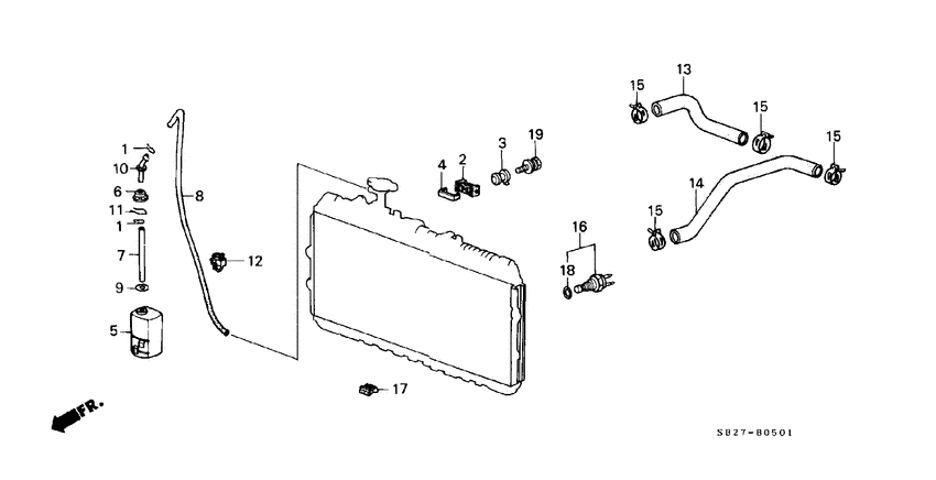 Radiator hose/ reserve tank