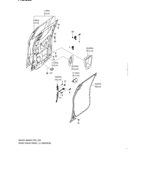 Rear door panel