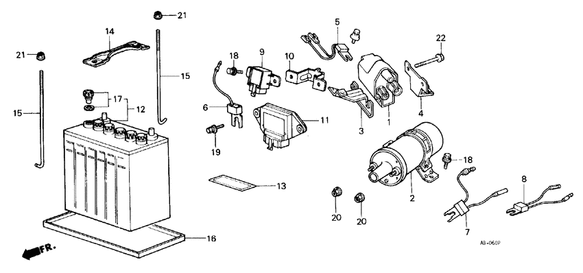 Ignition coil/battery/ regulator