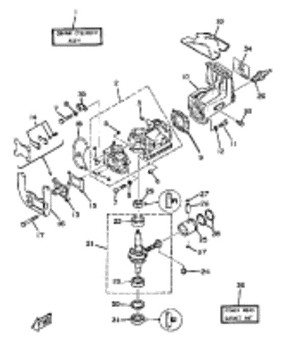 Crankcase cylinder piston