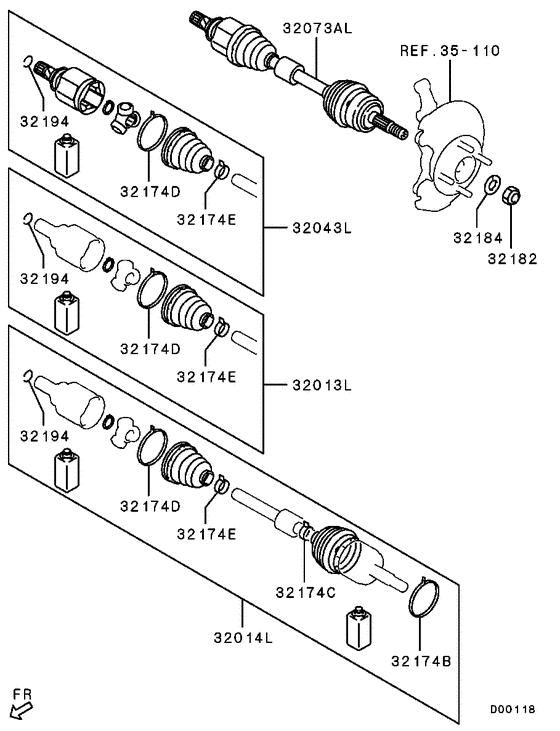 Front axle drive shaft