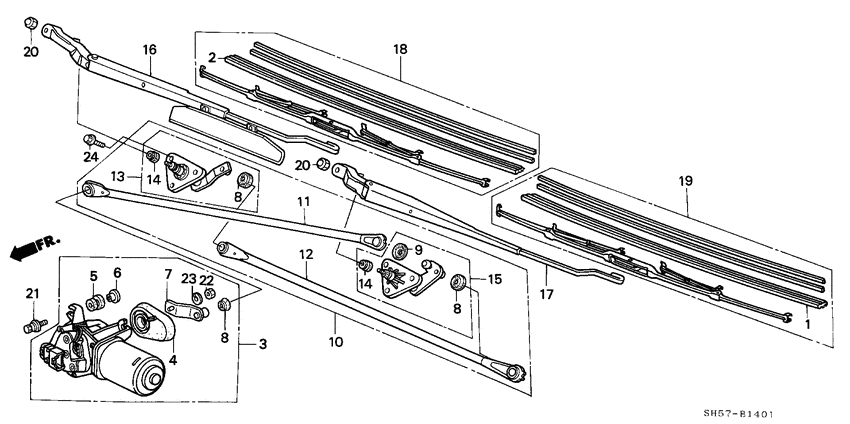 Front windshield wiper