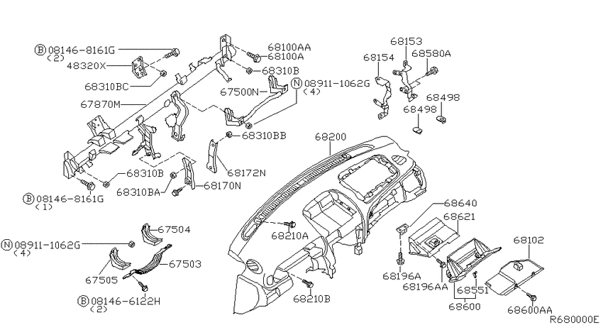 Instrument panel, pad & cluster lid