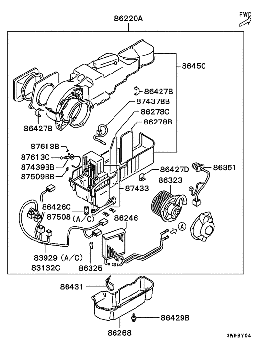 Rear heater unit & piping