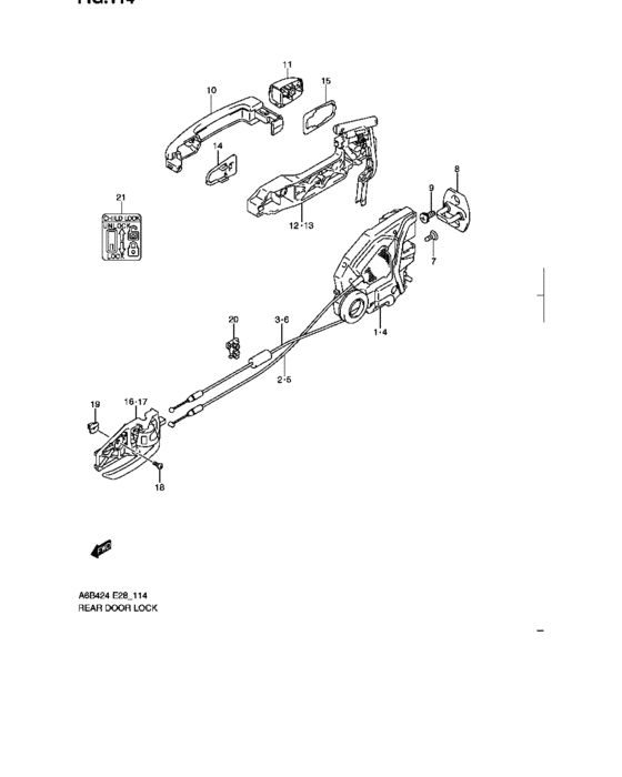 Rear door lock