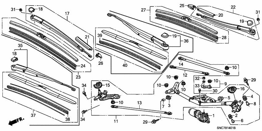 Front windshield wiper