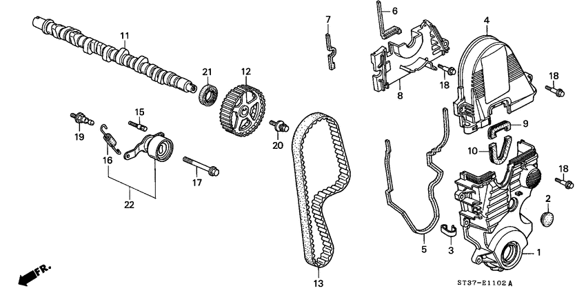 Camshaft/timing belt
