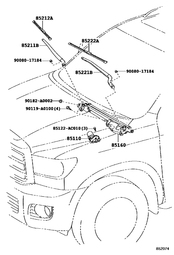 Windshield Wiper for 2008 2016 Toyota SEQUOIA USK60 General sales