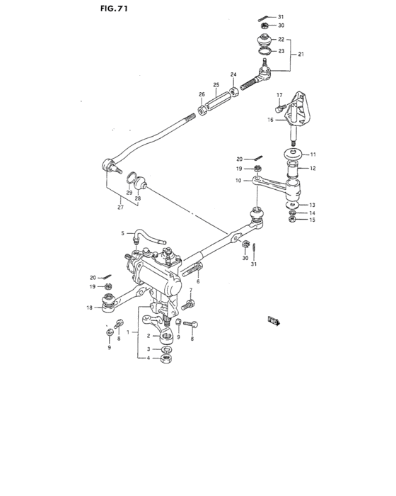 Steering link and gear box