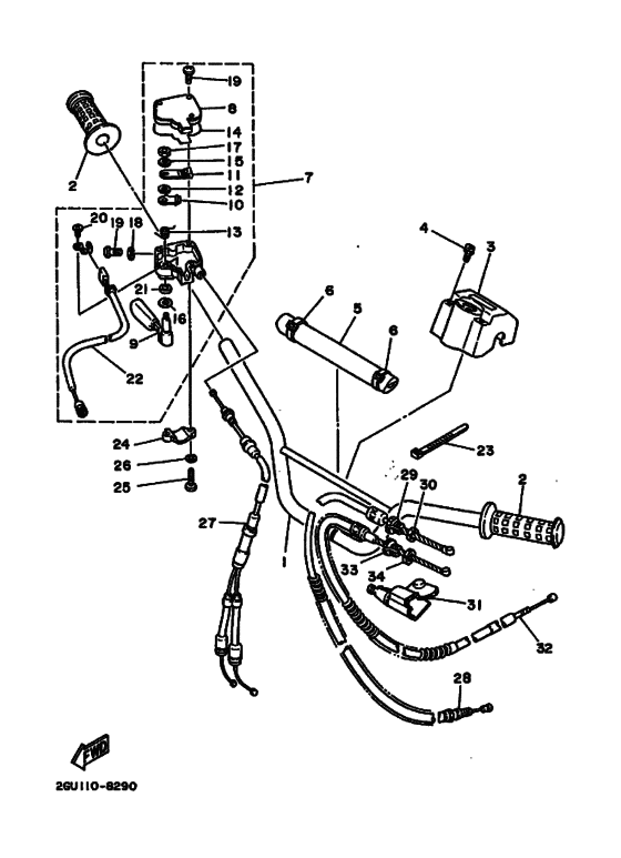Steering handle & cable