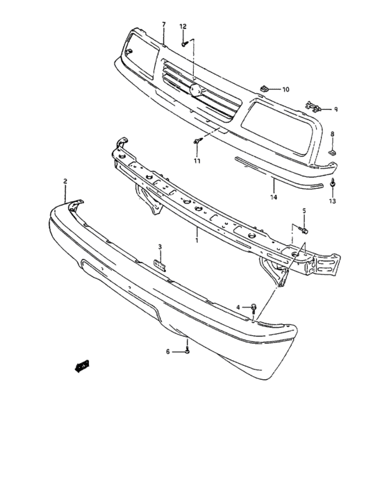 Front bumper and grille