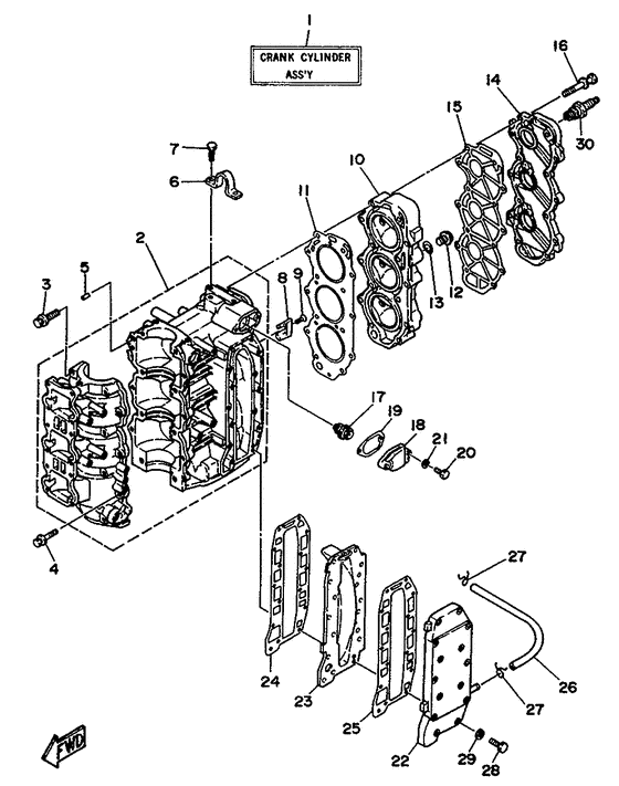 Cylinder. crankcase