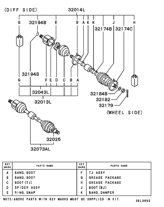 Front axle drive shaft