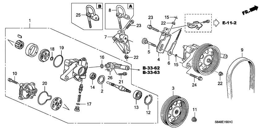 P.s. pump/bracket