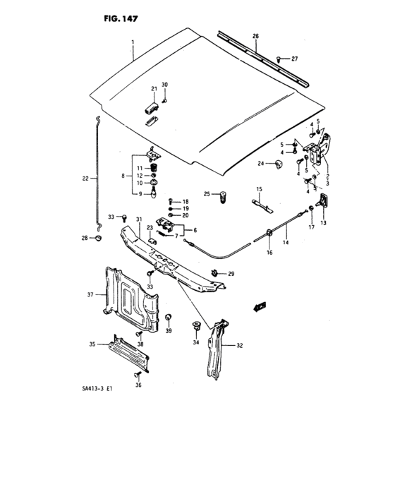 Engine hood and hood lock