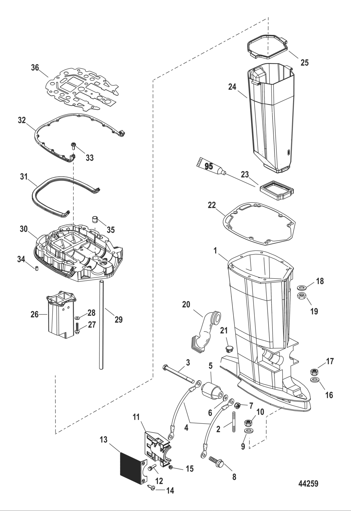 Driveshaft Housing And Exhaust Tube