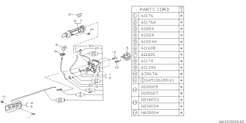 Front door parts (latch & handle)