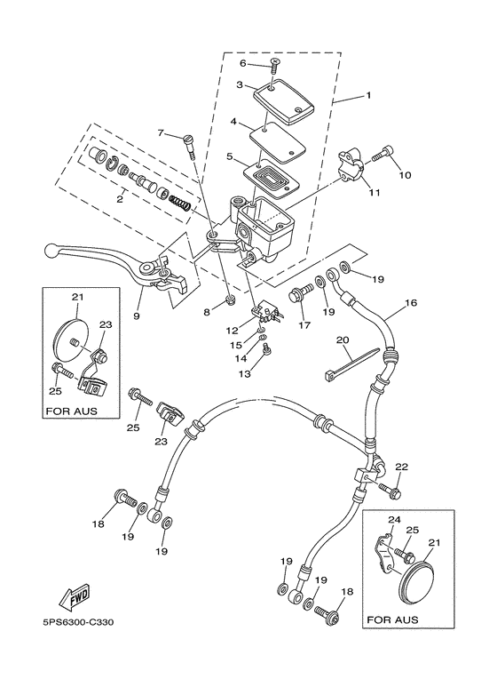 Front master cylinder