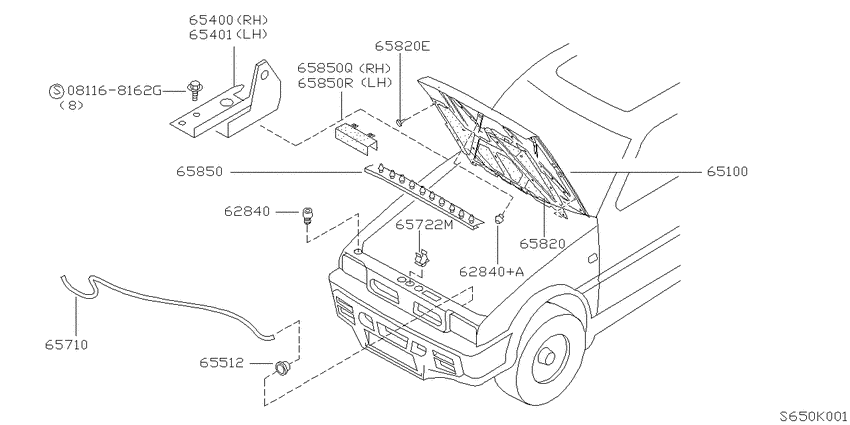 Hood panel, hinge & fitting