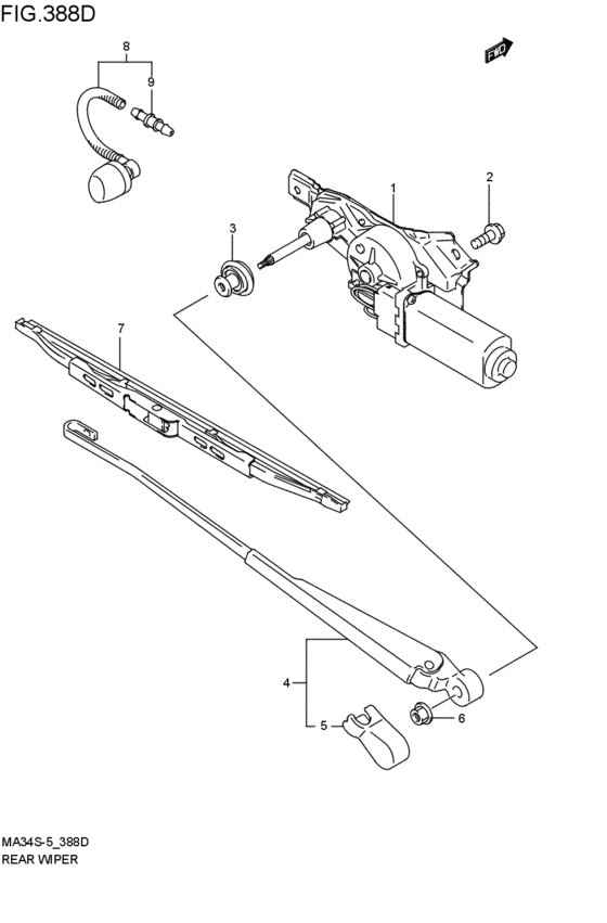 rear wind windshield wiper / washer