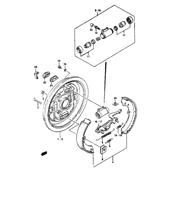 Rear wheel brake