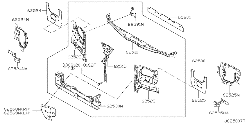 Front apron & radiator core support
