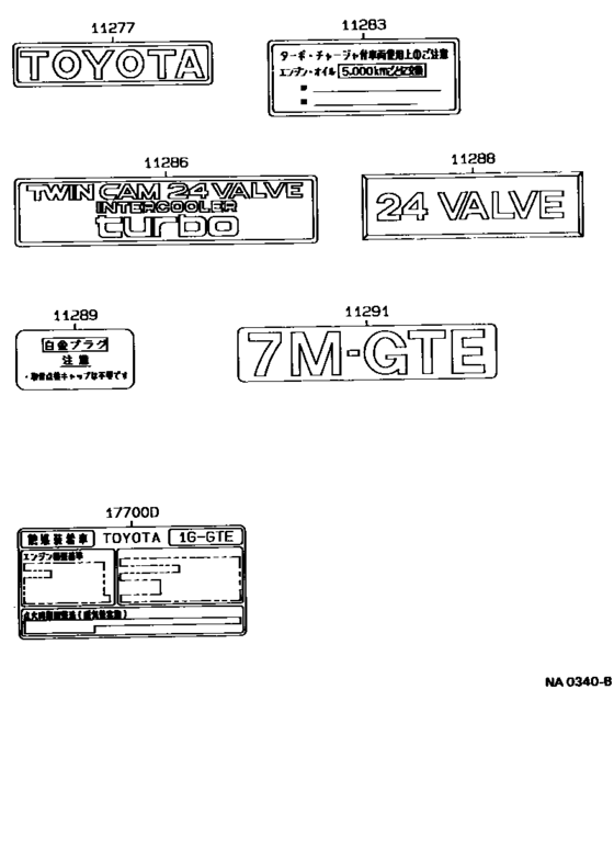 Caution Plate & Name Plate (Engine)