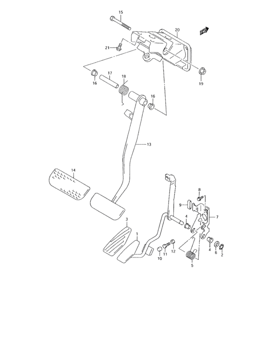Pedal and pedal bracket