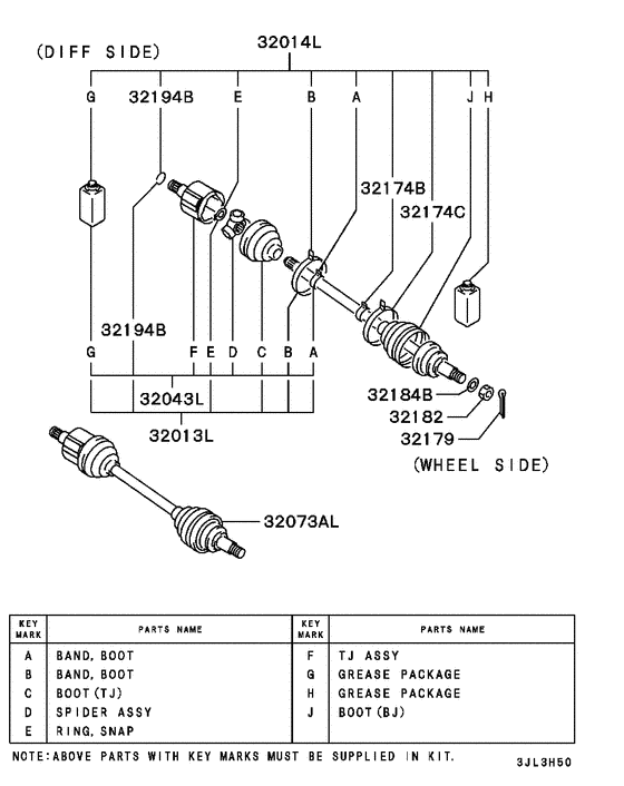 Front axle drive shaft