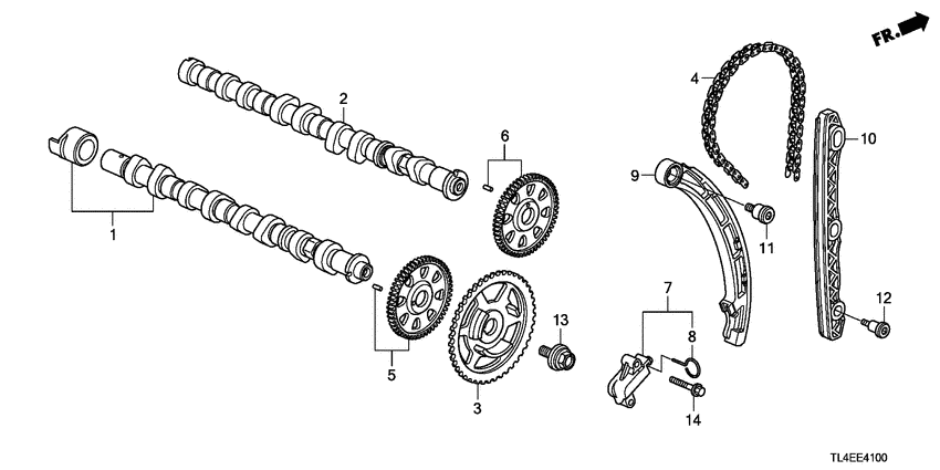 Camshaft/cam chain