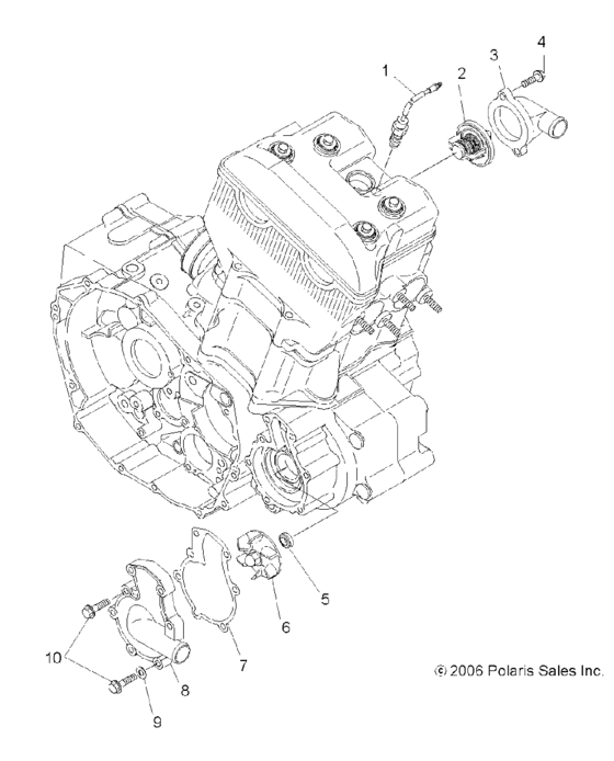 Engine, water pump