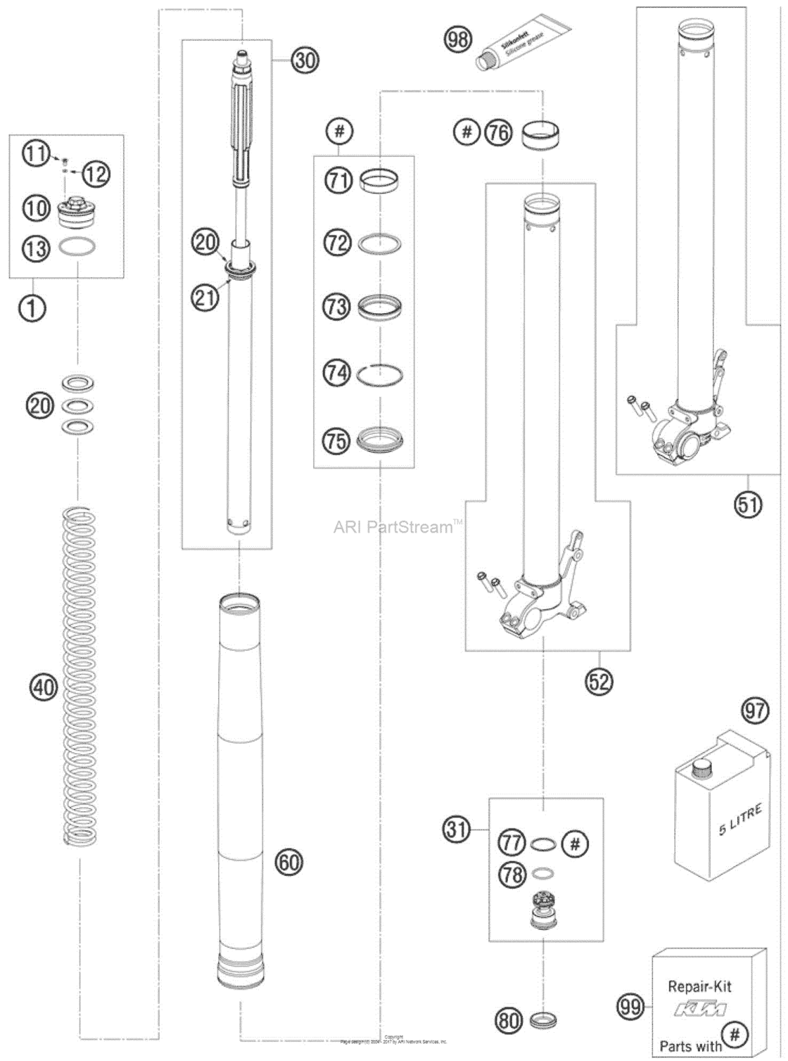 Front Fork, Disassembled