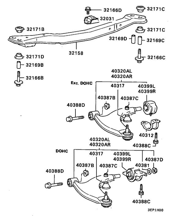 Front susp arm & member